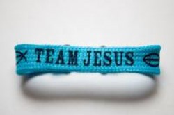 Браслет тканевый Team Jesus. Команда Иисуса. Голубой