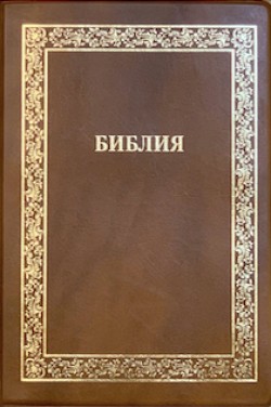 Библия. Синодальный перевод. 076 TIА4 среднего формата Золотая рамка (цвет янтарь)