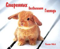 Магнит горизонтальный 55 х 65 мм. Смиренных возвышает Господь